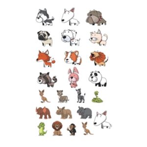 Väike ajutine tattoo naljakad loomad