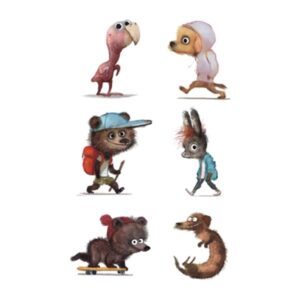 Väike ajutine tattoo naljakad loomad