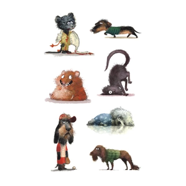 Väike ajutine tattoo naljakad loomad