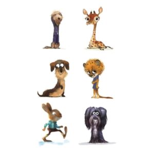 Väike ajutine tattoo naljakad loomad