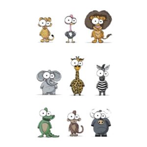 Väike ajutine tattoo naljakad loomad