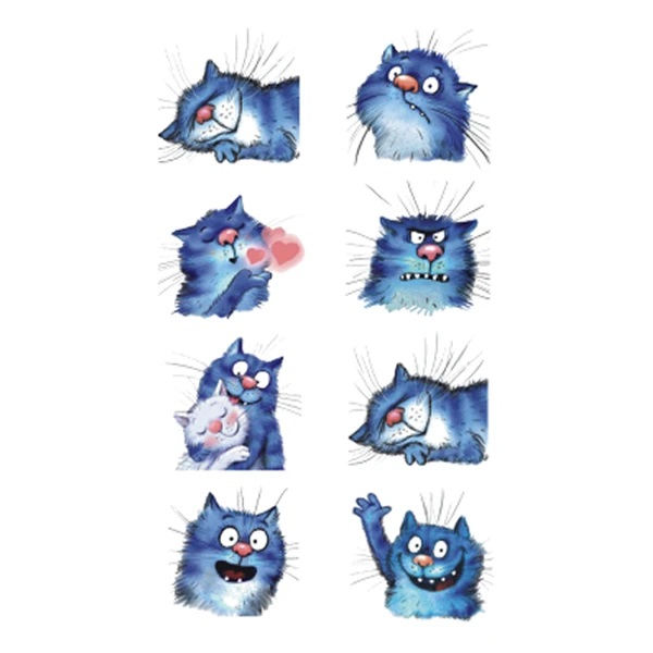 Väike ajutine tattoo sinised kassid