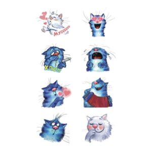 Väike ajutine tattoo sinised kassid