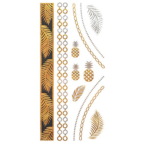 Ajutine metallik tätoveering ananassid