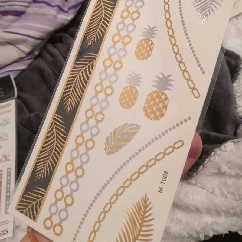 Ajutine metallik tätoveering ananassid - Image 2