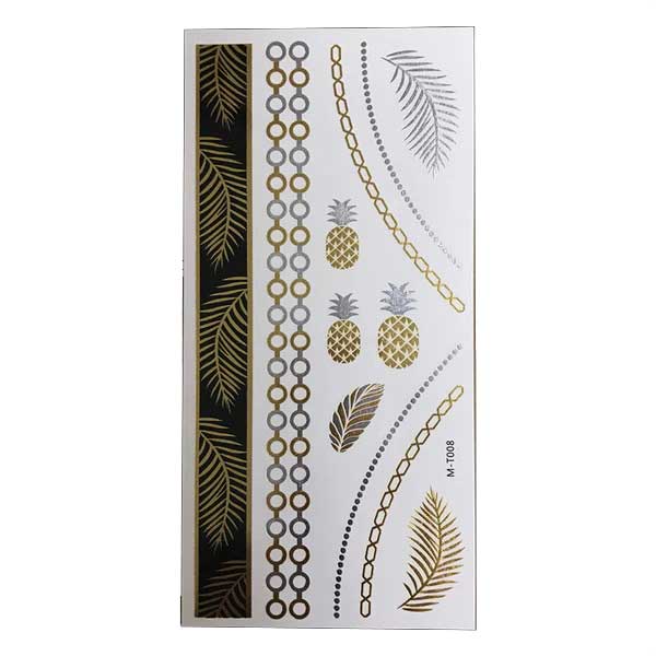 Ajutine metallik tätoveering ananassid - Image 3