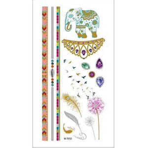 Ajutine metallik tätoveering elevant ja käevõrud