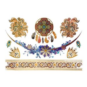 Ajutine metallik tätoveering lilled ja unenäopüüdja