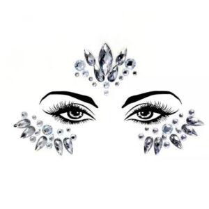 Hõbedased näokristallid, kleebitavad kivikesed näole