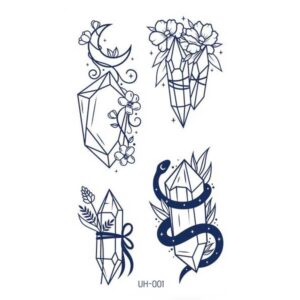 Poolpüsiv väike tätoveering kristallid